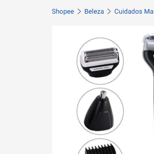 Máquina de Barbear e Aparador Elétrico 3 em 1