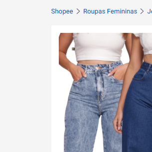 Calça Jeans Feminina Cintura Alta Wide Leg